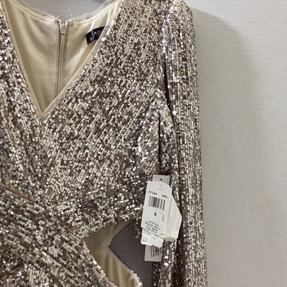 AQUA
V Neck Long Sleeve Cutout Sequin Dress - 100% Exclusive - Picture 5 of 15
